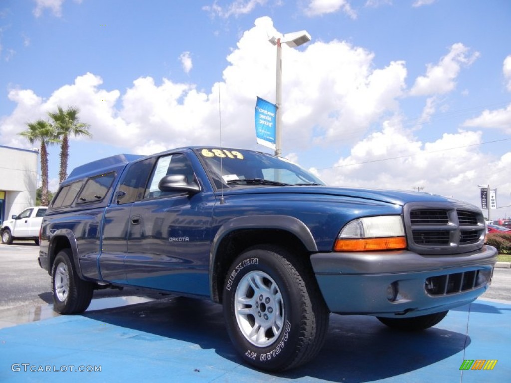 2002 Dakota Club Cab - Atlantic Blue Pearl / Dark Slate Gray photo #7