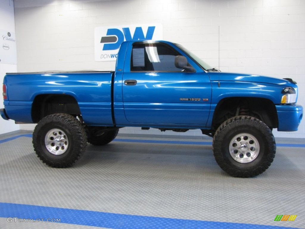 2001 Ram 1500 Sport Regular Cab 4x4 - Intense Blue Pearl / Agate photo #5