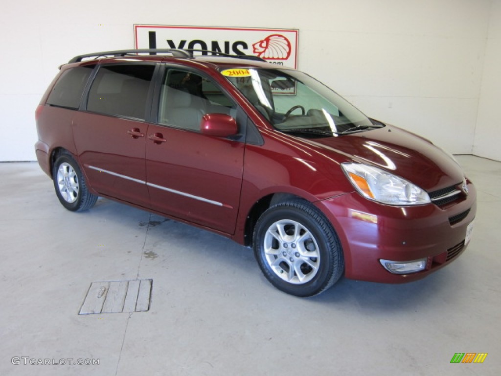 2004 Sienna XLE Limited - Salsa Red Pearl / Fawn Beige photo #26