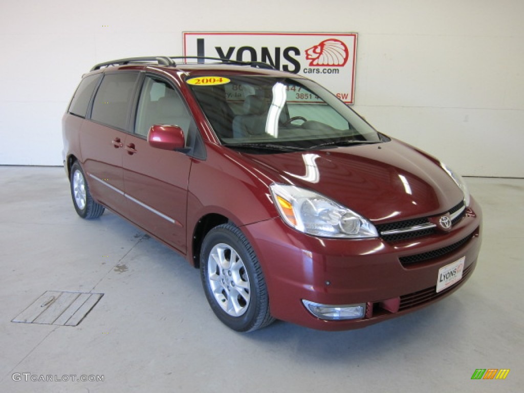 2004 Sienna XLE Limited - Salsa Red Pearl / Fawn Beige photo #27