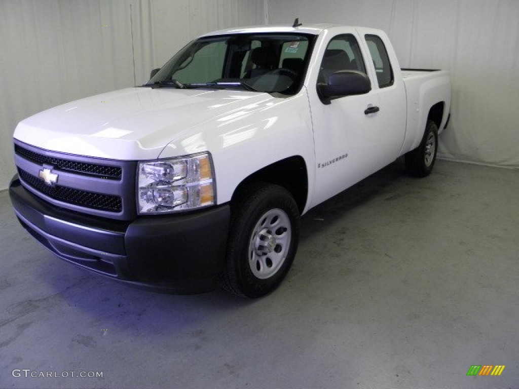 2008 Silverado 1500 Work Truck Extended Cab - Summit White / Dark Titanium photo #3