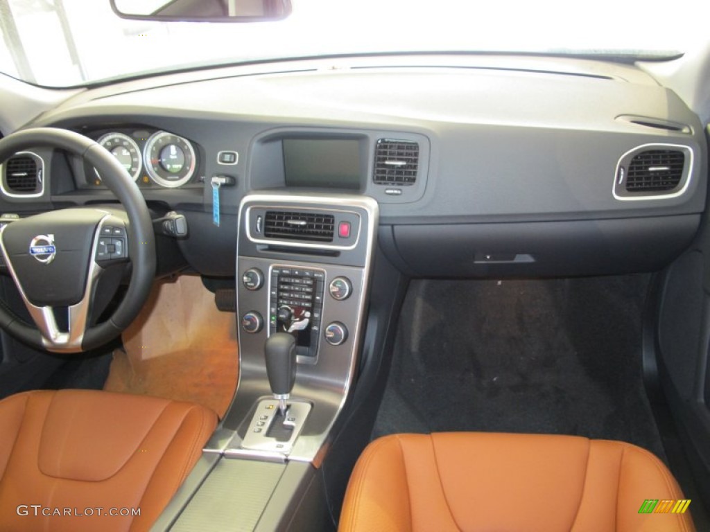 2012 Volvo S60 T6 AWD Beechwood Brown/Off Black Dashboard Photo #53069737
