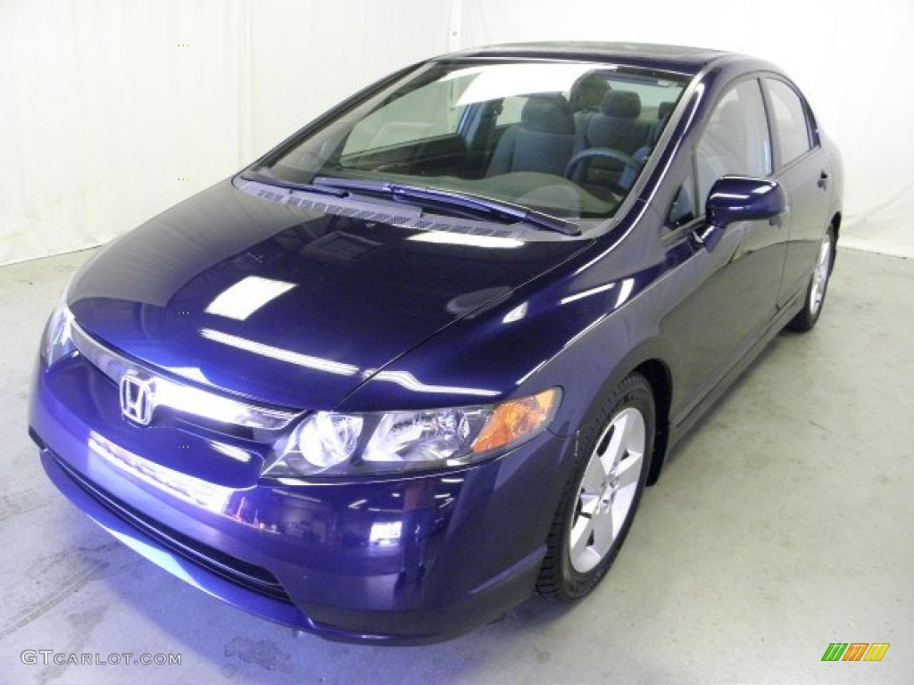 2007 Civic EX Sedan - Royal Blue Pearl / Gray photo #3