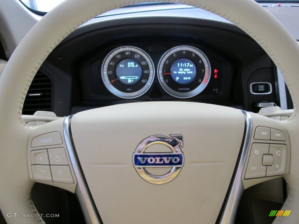 2012 Volvo XC60 3.2 Sandstone Steering Wheel Photo #53070097
