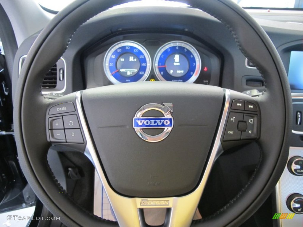 2012 Volvo S60 R-Design AWD R-Design Off Black Steering Wheel Photo #53070370