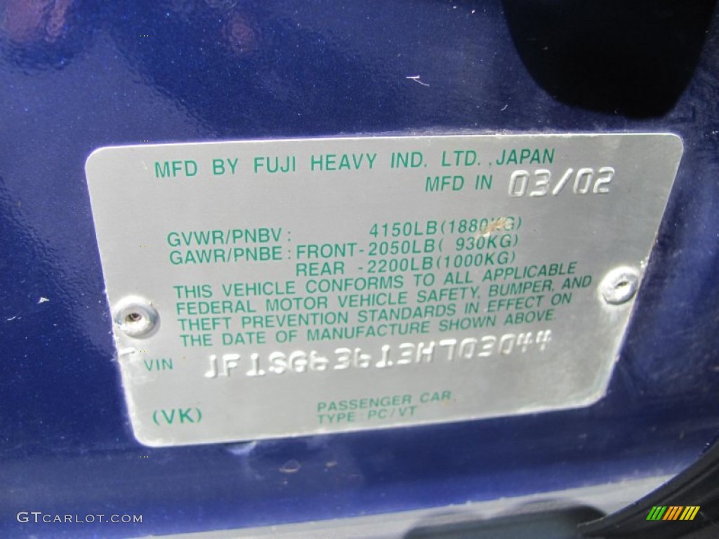 2003 Forester 2.5 X - Pacifica Blue Metallic / Gray photo #21