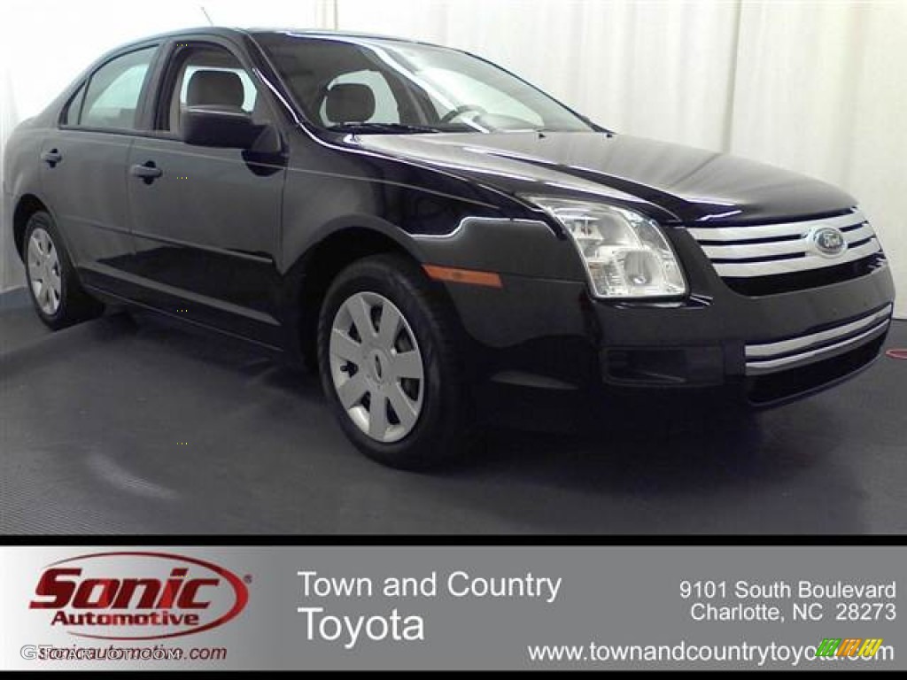 2008 Fusion S - Black Ebony / Medium Light Stone photo #1