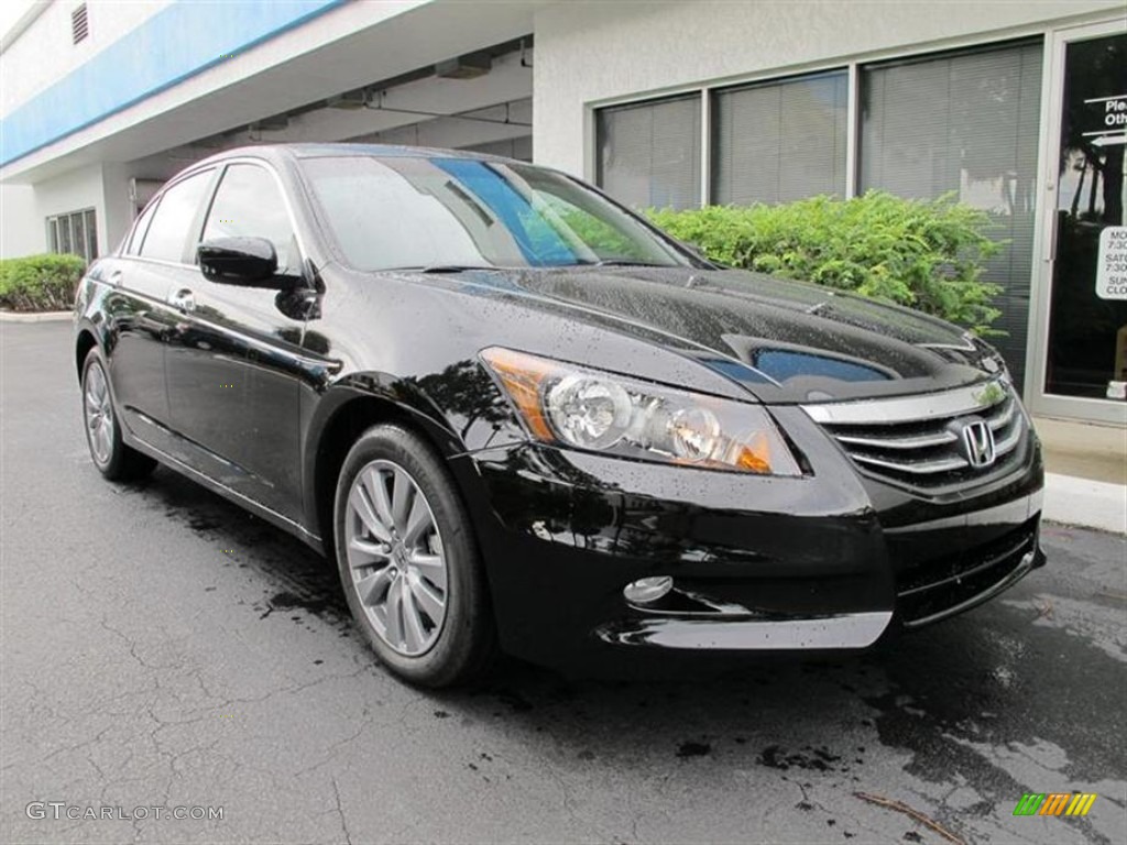 2011 Accord EX-L V6 Sedan - Crystal Black Pearl / Black photo #1