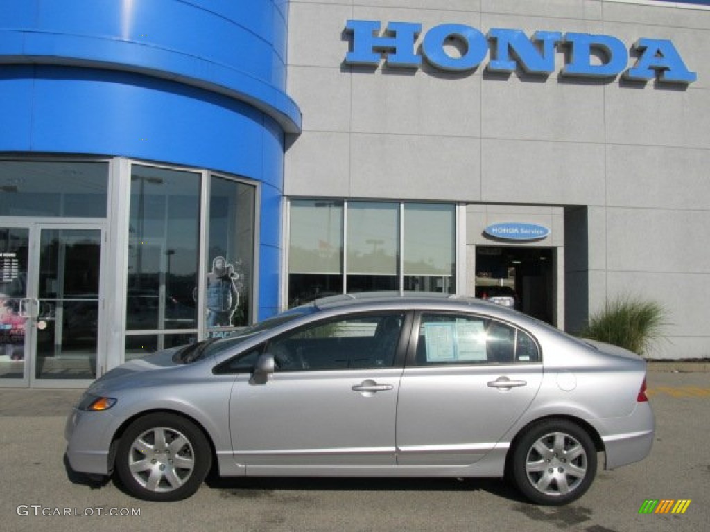 2009 Civic LX Sedan - Alabaster Silver Metallic / Gray photo #4