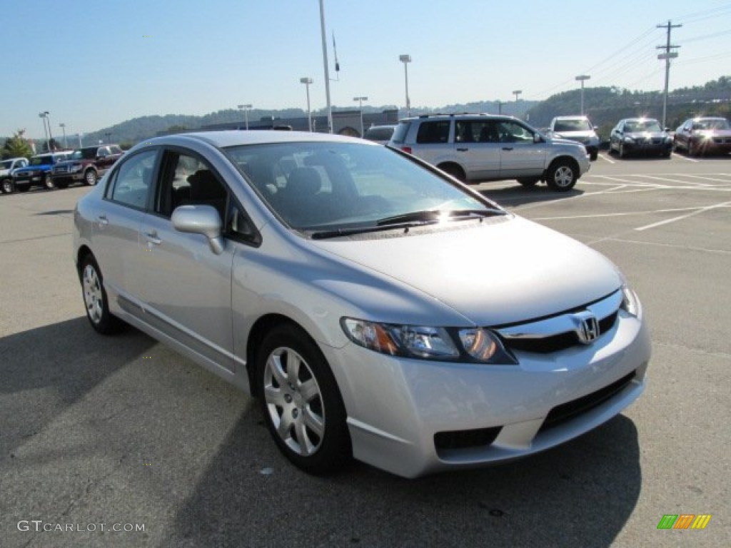 2009 Civic LX Sedan - Alabaster Silver Metallic / Gray photo #9