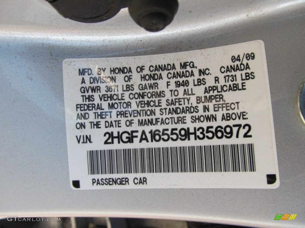 2009 Civic LX Sedan - Alabaster Silver Metallic / Gray photo #18