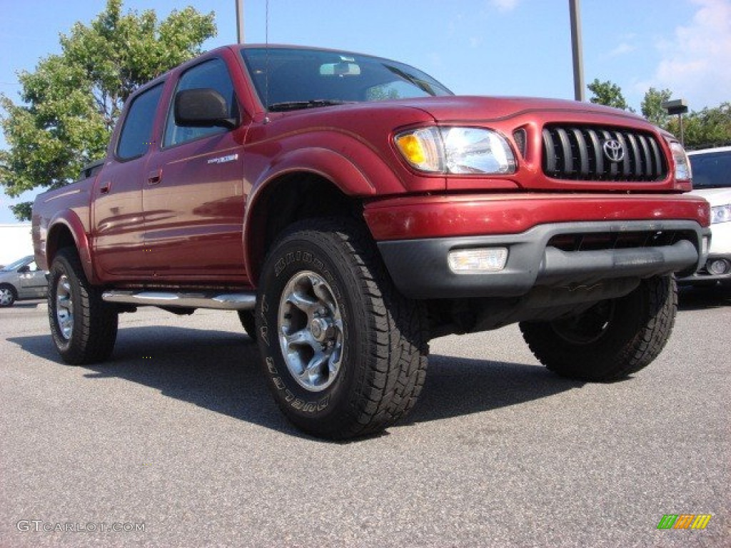 2001 Tacoma V6 PreRunner TRD Double Cab - Impulse Red Pearl / Charcoal photo #1
