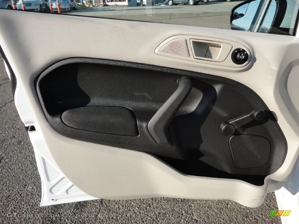 2012 Ford Fiesta S Sedan Light Stone/Charcoal Black Door Panel Photo #53083297
