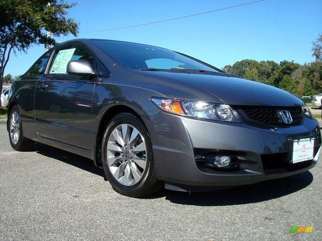 2009 Civic EX Coupe - Polished Metal Metallic / Gray photo #1