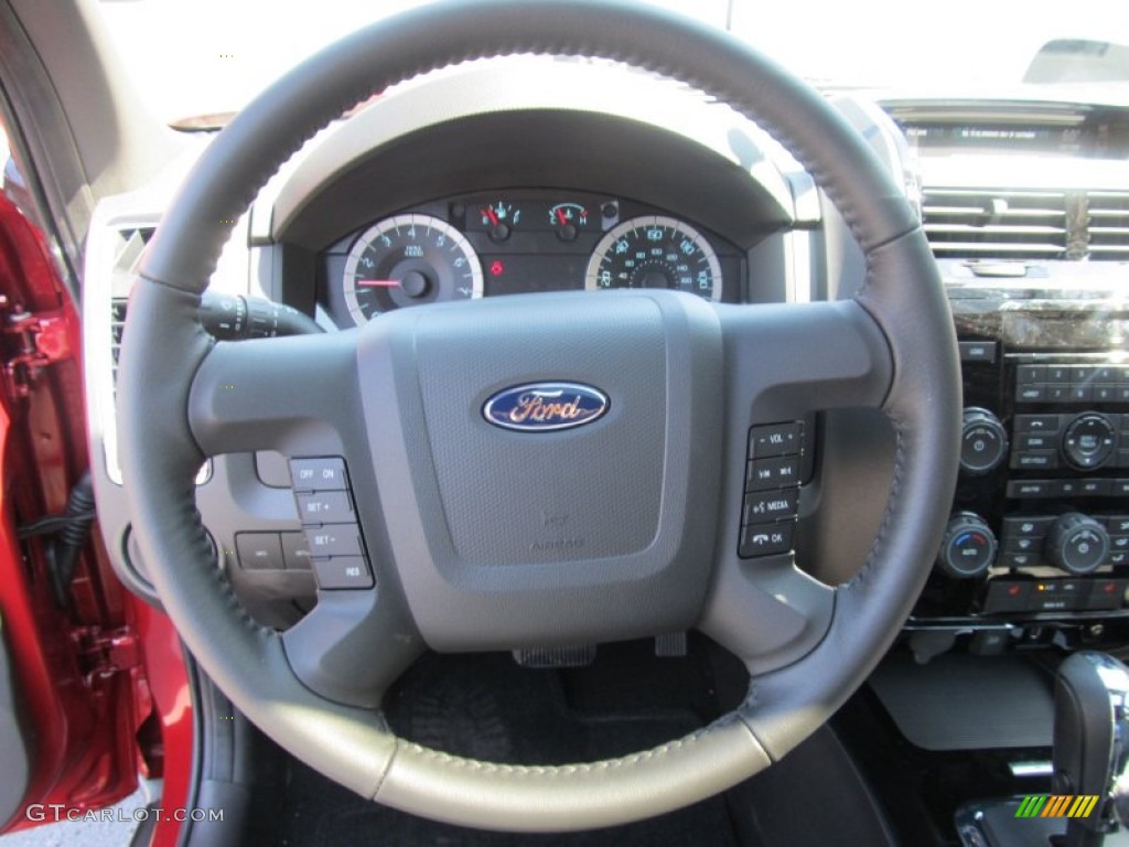 2012 Ford Escape Limited Charcoal Black Steering Wheel Photo #53084927