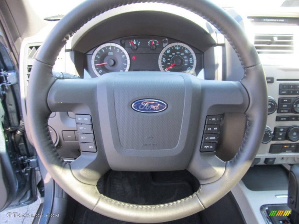 2012 Ford Escape XLT V6 Charcoal Black Steering Wheel Photo #53085146