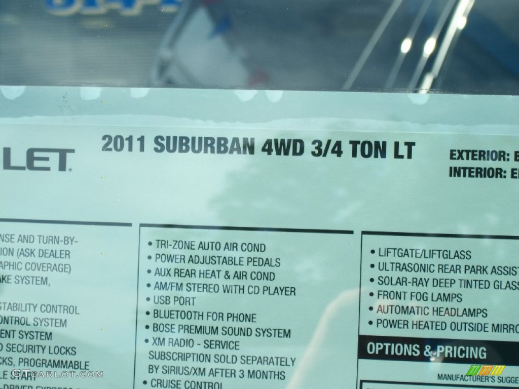 2011 Chevrolet Suburban 2500 LT 4x4 Window Sticker Photo #53087060