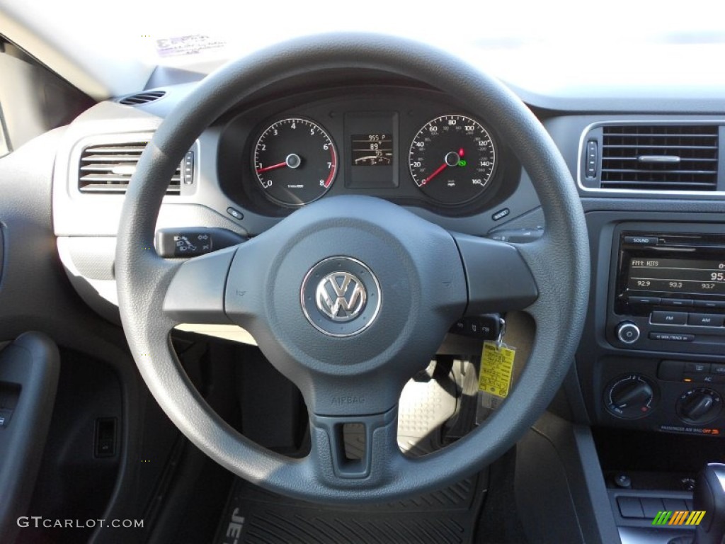 2012 Volkswagen Jetta S Sedan Latte Macchiato Steering Wheel Photo #53090207