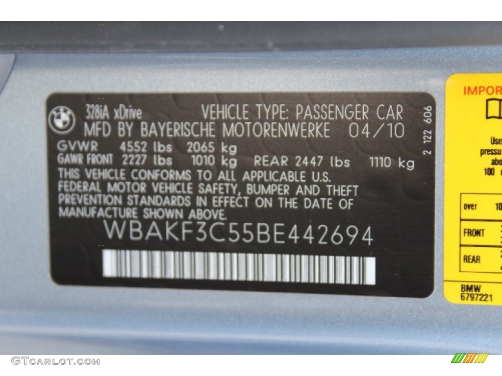 2011 BMW 3 Series 328i xDrive Coupe Info Tag Photo #53091587
