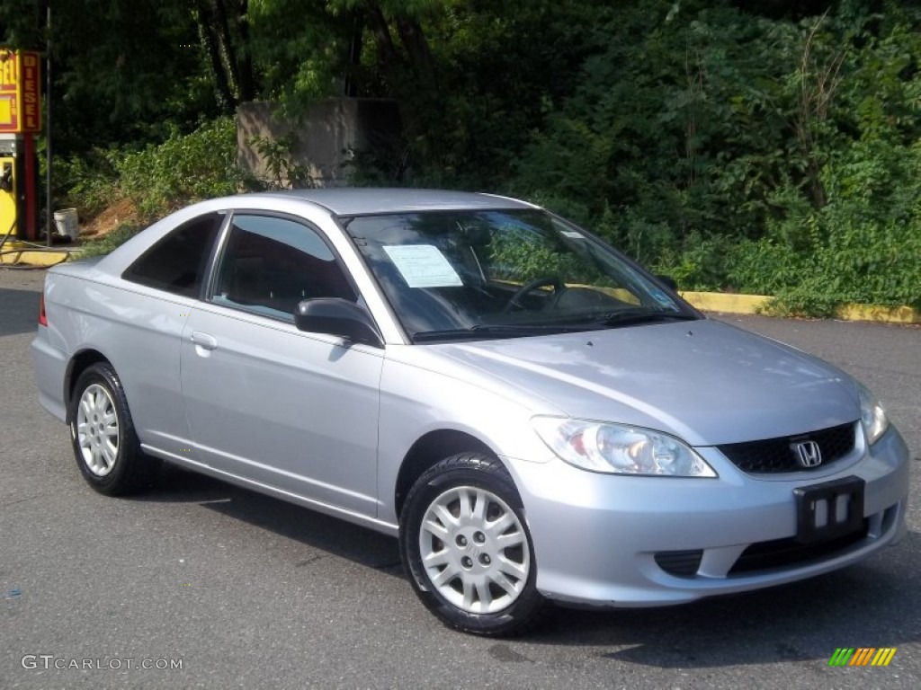 Satin Silver Metallic 2004 Honda Civic LX Coupe Exterior Photo #53091752