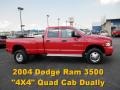 2004 Flame Red Dodge Ram 3500 SLT Quad Cab 4x4 Dually  photo #1