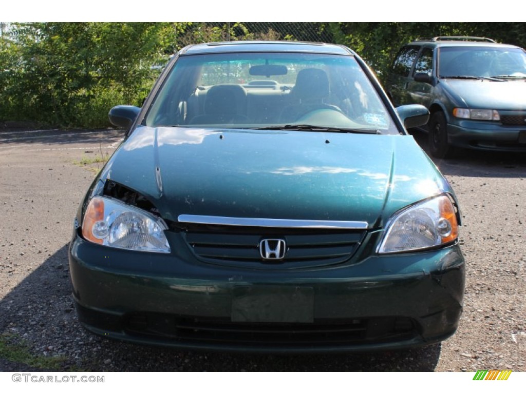 2001 Civic EX Sedan - Clover Green / Beige photo #2