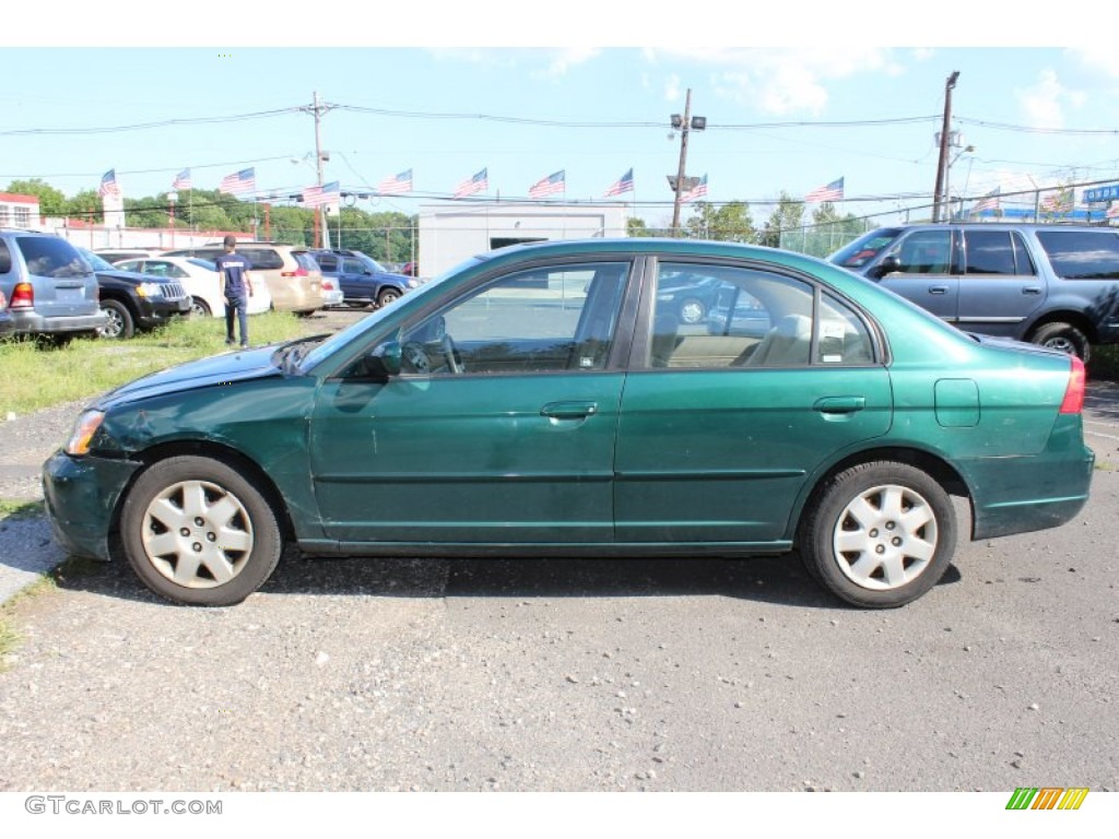 2001 Civic EX Sedan - Clover Green / Beige photo #3