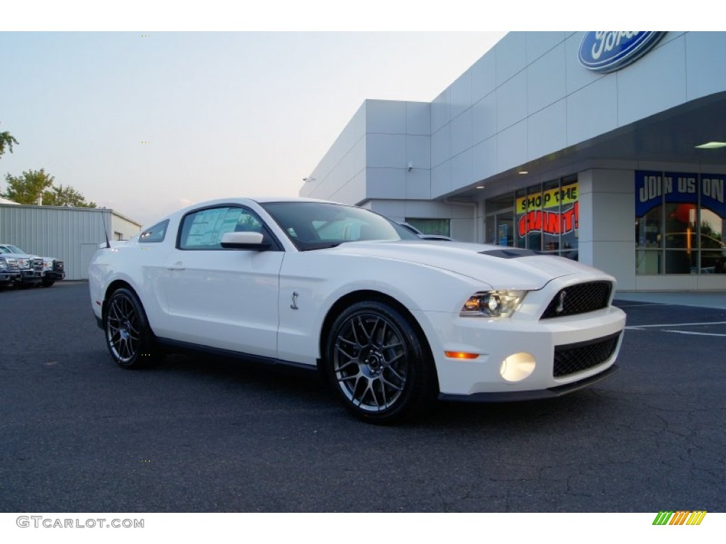 Performance White 2012 Ford Mustang Shelby GT500 SVT Performance Package Coupe Exterior Photo #53093489