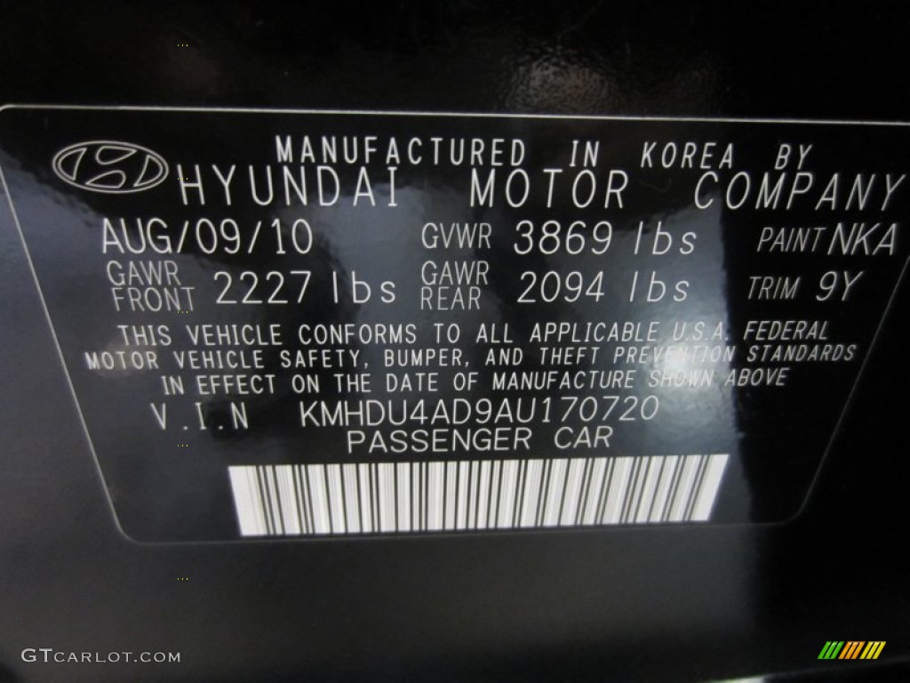 2010 Elantra GLS - Ebony Black / Gray photo #8