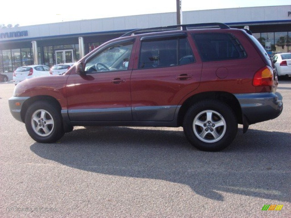 2004 Santa Fe GLS 4WD - Merlot Red / Gray photo #3