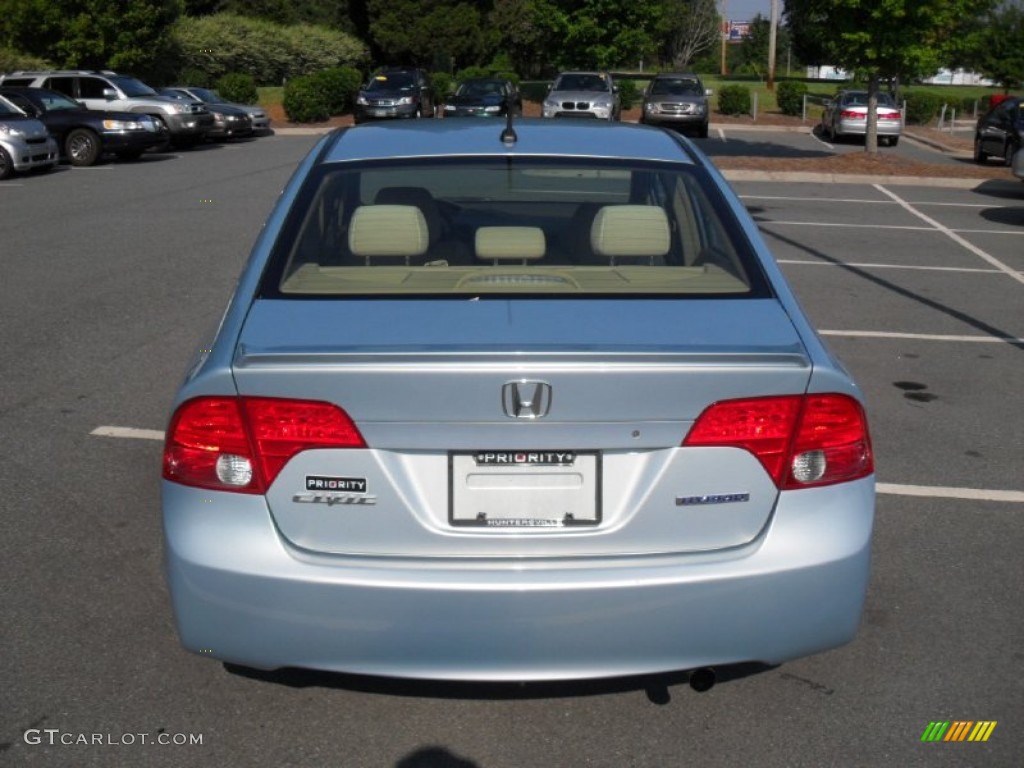 2007 Civic Hybrid Sedan - Opal Silver Blue Metallic / Ivory photo #3