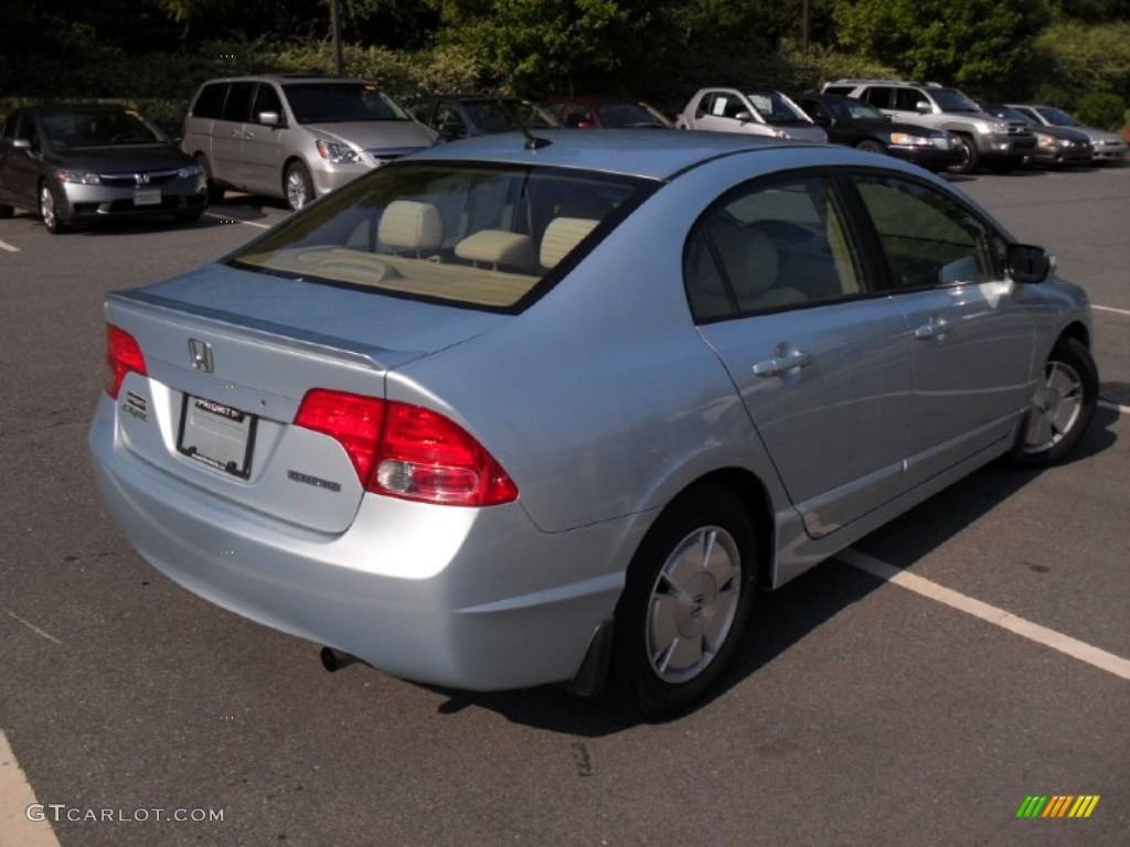 2007 Civic Hybrid Sedan - Opal Silver Blue Metallic / Ivory photo #4