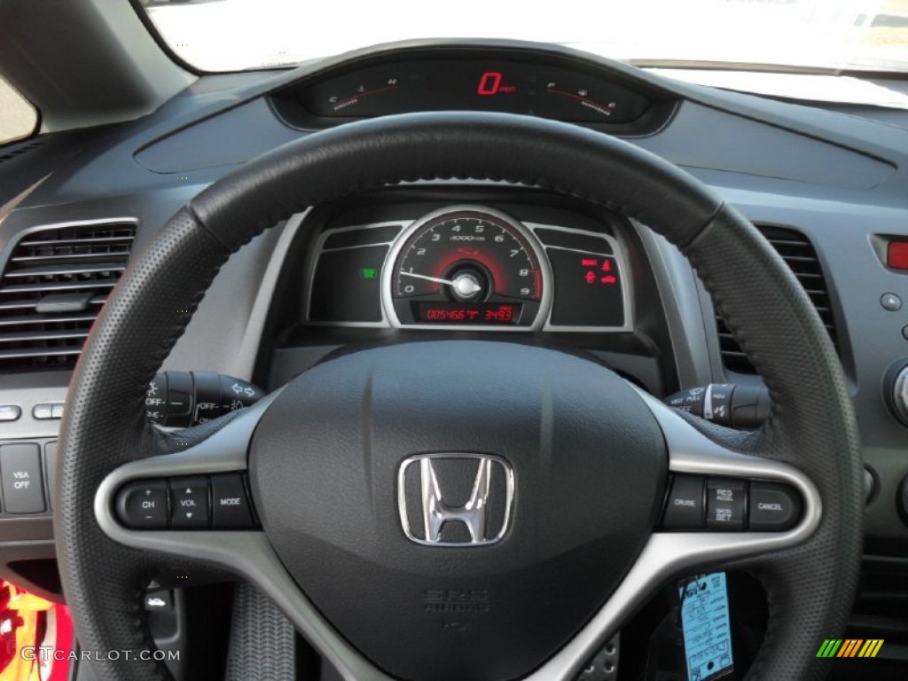2011 Honda Civic Si Sedan Black Steering Wheel Photo #53097398
