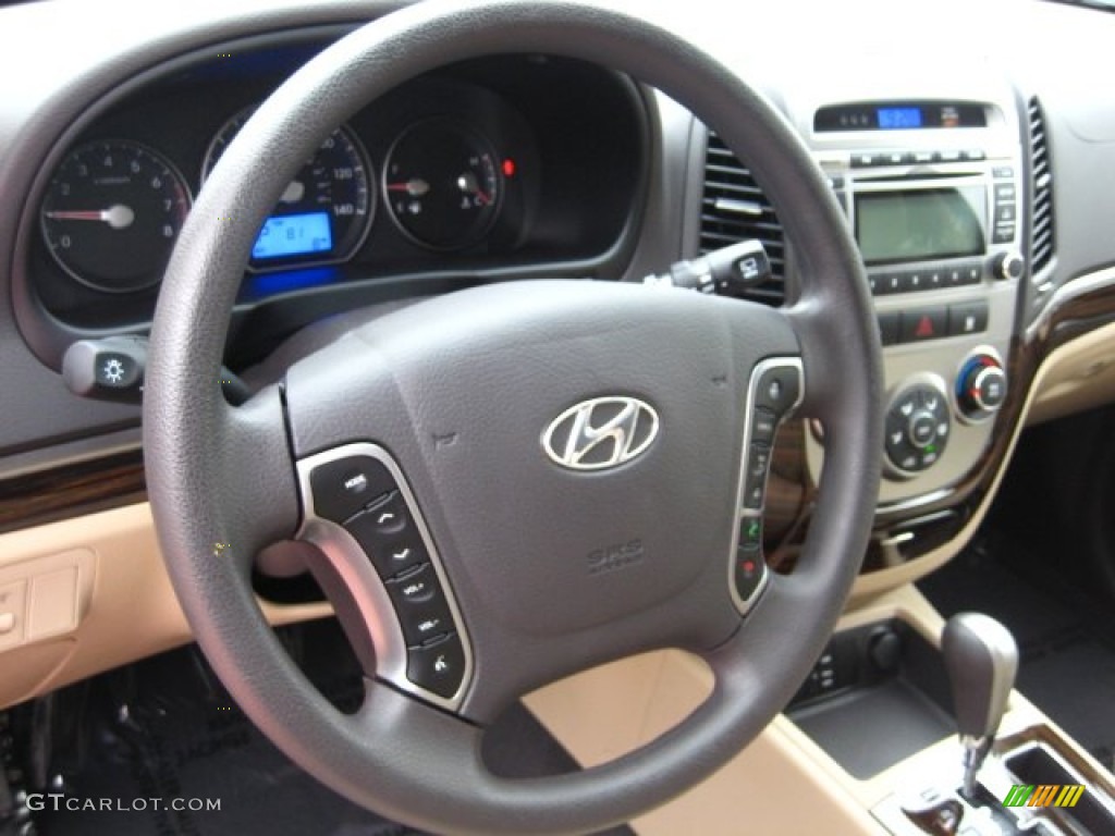 2012 Hyundai Santa Fe GLS AWD Beige Steering Wheel Photo #53097476