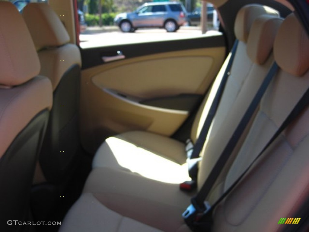 2012 Accent GLS 4 Door - Boston Red / Beige photo #4