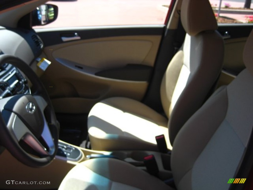 2012 Accent GLS 4 Door - Boston Red / Beige photo #5