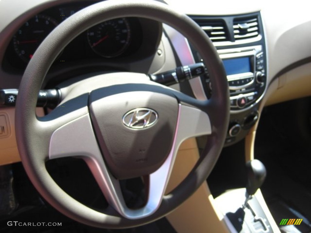 2012 Accent GLS 4 Door - Boston Red / Beige photo #6