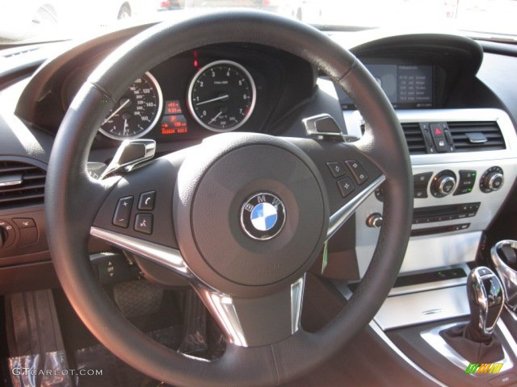2009 BMW 6 Series 650i Coupe Black Dakota Leather Steering Wheel Photo #53098097