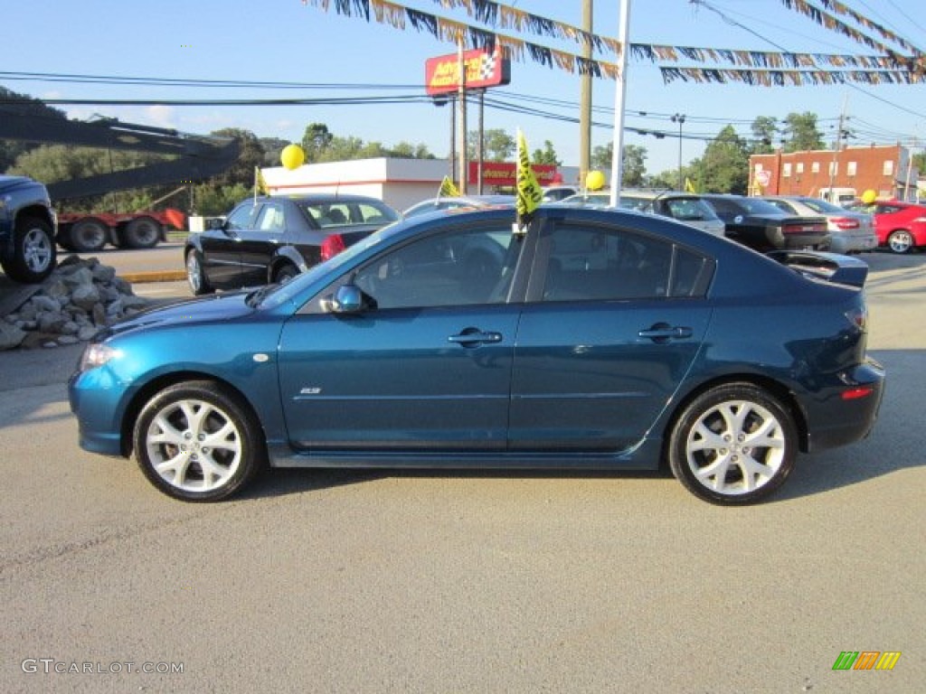 2007 MAZDA3 s Sport Sedan - Phantom Blue Mica / Black photo #2