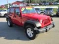 2009 Flame Red Jeep Wrangler Unlimited X 4x4  photo #7