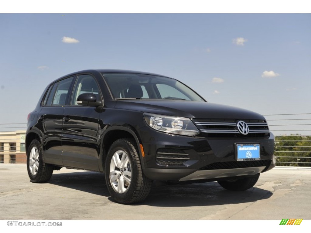 2012 Tiguan SE - Deep Black Metallic / Black photo #1