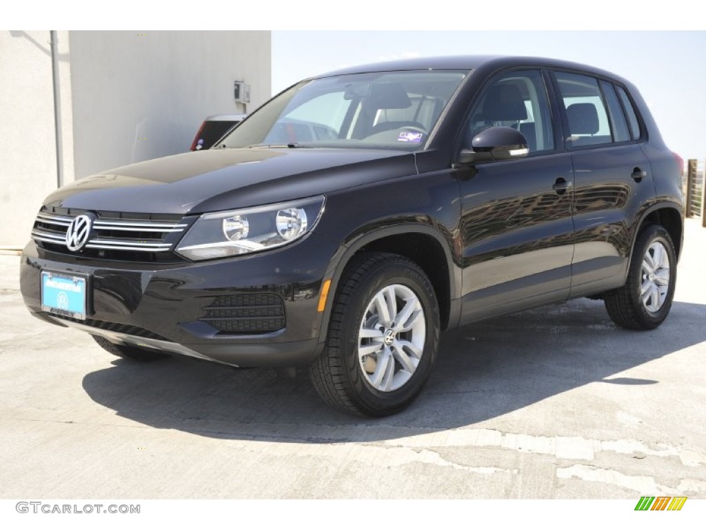 2012 Tiguan SE - Deep Black Metallic / Black photo #3