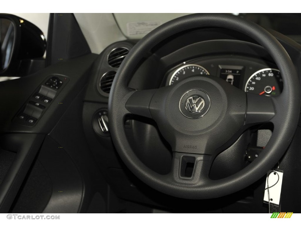 2012 Tiguan SE - Deep Black Metallic / Black photo #27