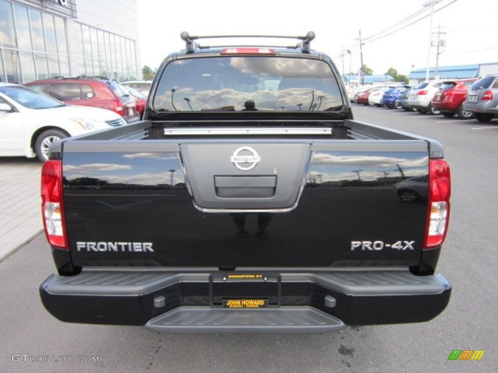 2011 Frontier Pro-4X Crew Cab 4x4 - Super Black / Pro 4X Graphite/Red photo #6