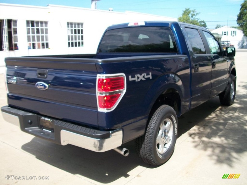 2011 F150 XLT SuperCrew 4x4 - Dark Blue Pearl Metallic / Steel Gray photo #5