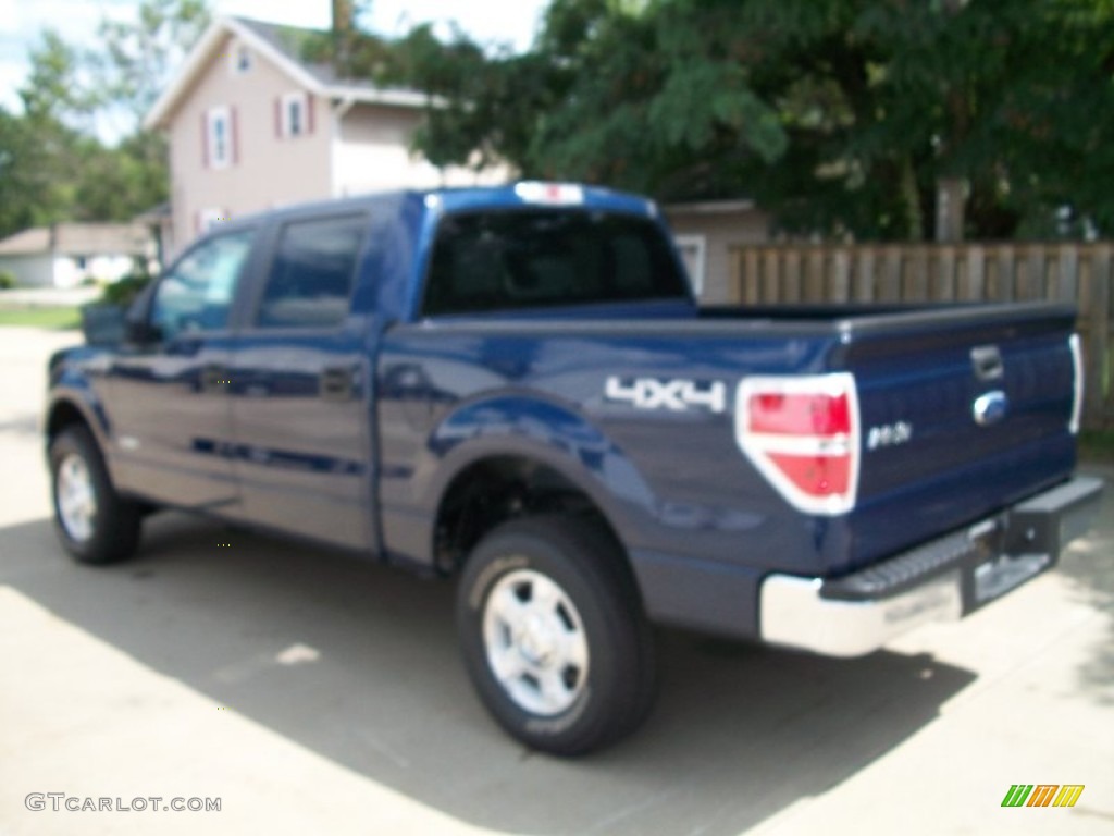 2011 F150 XLT SuperCrew 4x4 - Dark Blue Pearl Metallic / Steel Gray photo #7