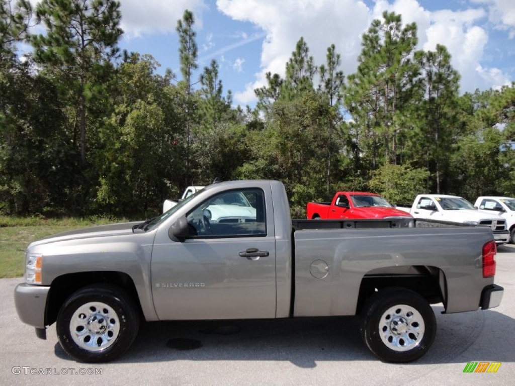 2007 Silverado 1500 LS Regular Cab - Graystone Metallic / Dark Titanium Gray photo #2