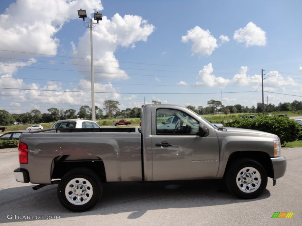 2007 Silverado 1500 LS Regular Cab - Graystone Metallic / Dark Titanium Gray photo #9