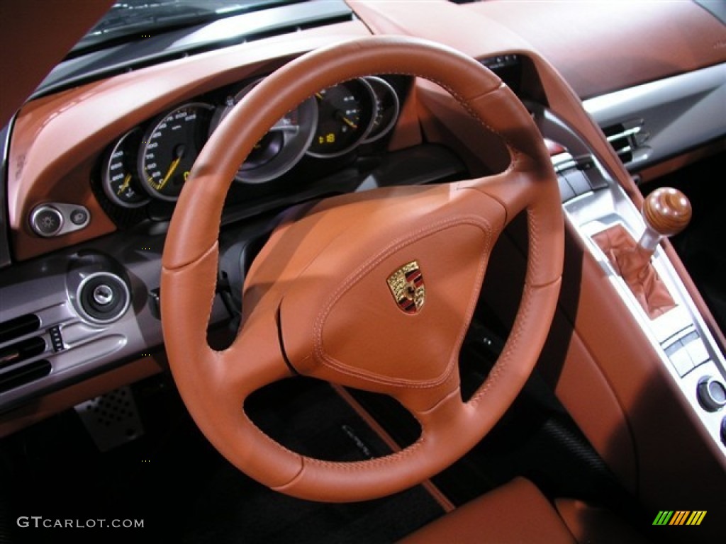2005 Porsche Carrera GT Standard Carrera GT Model Terracotta Steering Wheel Photo #53118597