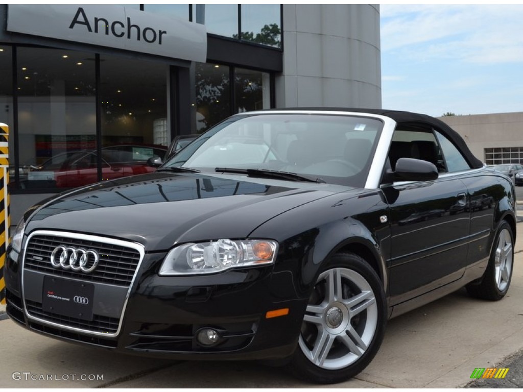 2008 A4 2.0T quattro Cabriolet - Brilliant Black / Black photo #1